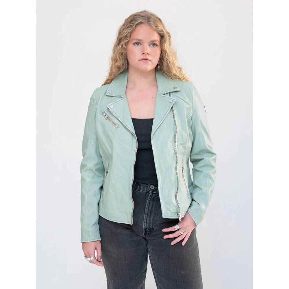 NEW MAURITIUS sofia leather jacket in frosty green